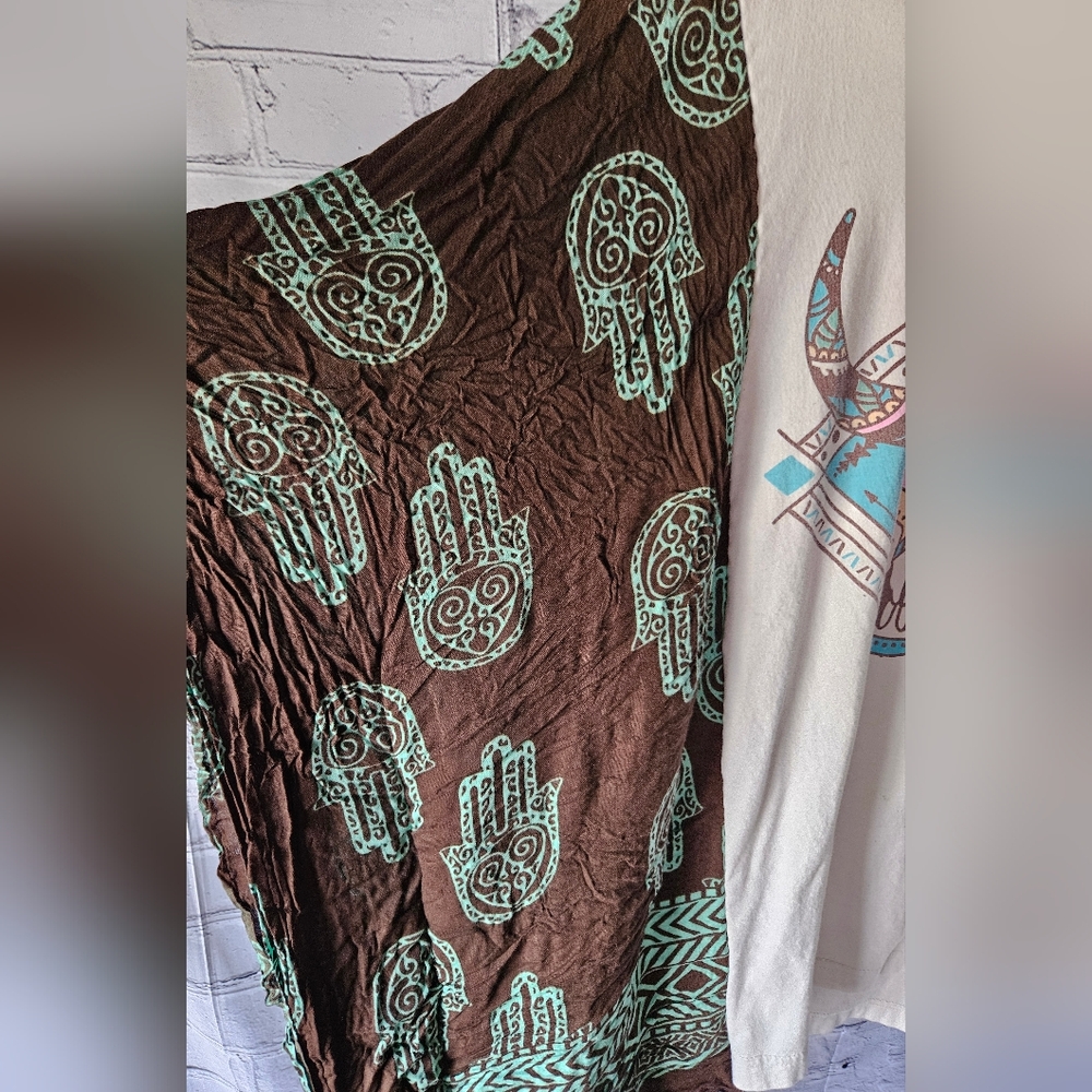 Upcycled Western Poncho Top OS - Picture 3 of 4